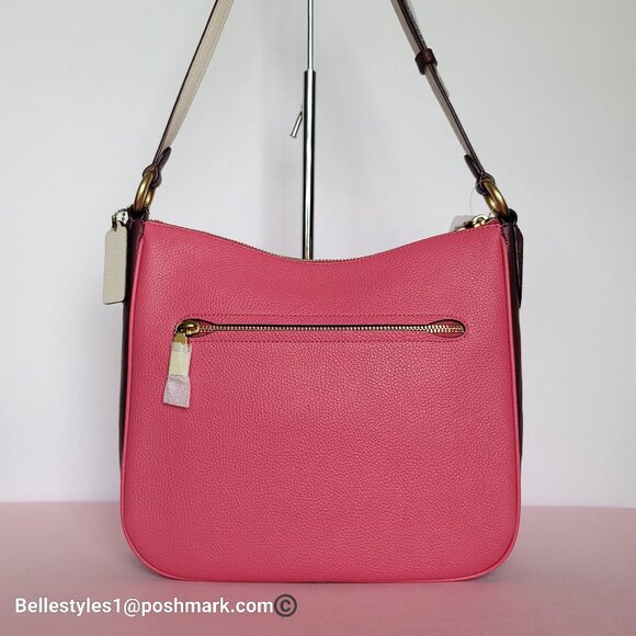 COACH Chaise Colorblocked Pebbled Leather Crossbody- Confetti Pink Multi 🎈$195. - Picture 5 of 16